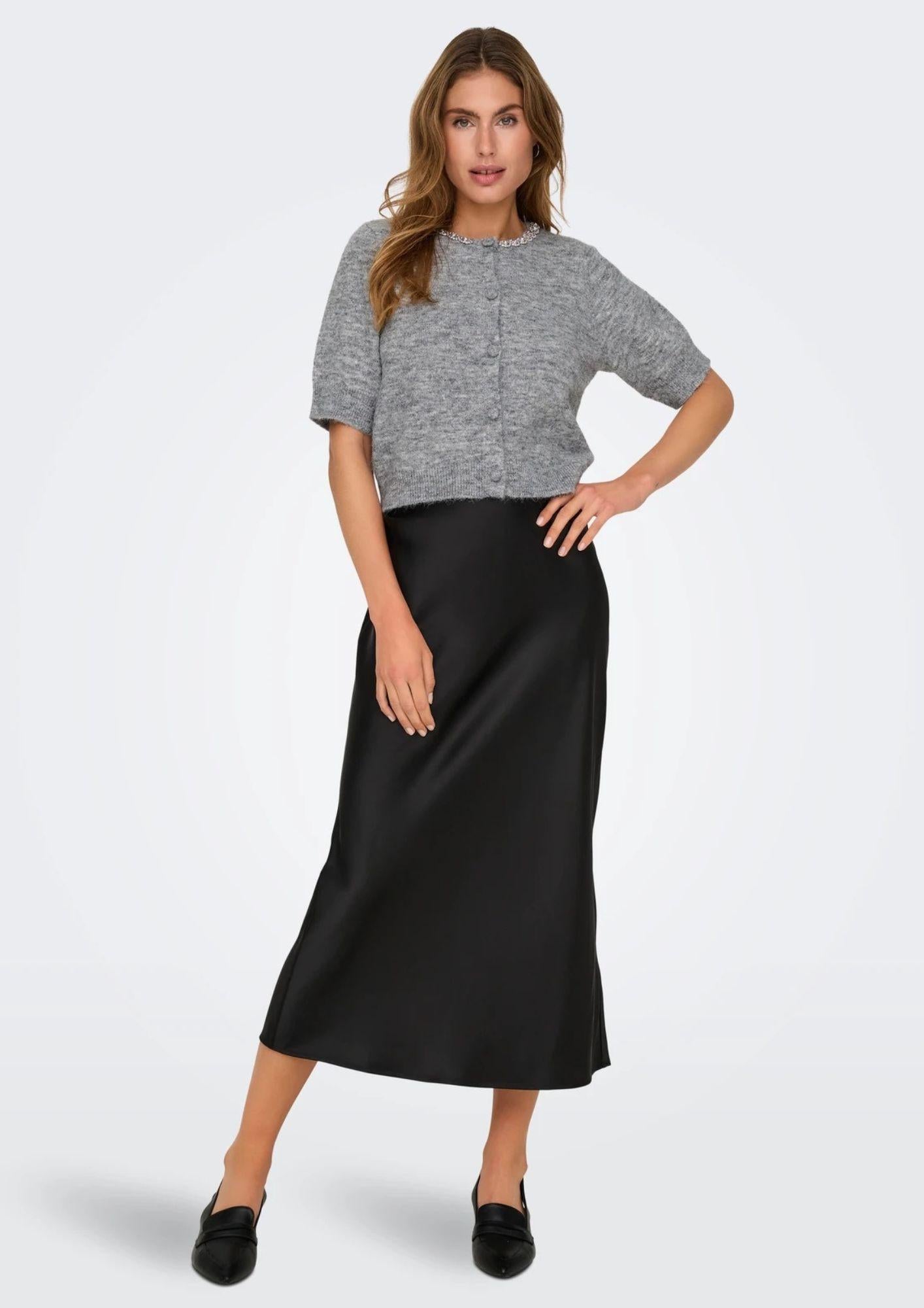 Jacqueline De Yong Cardigan Donna Alva Grigio