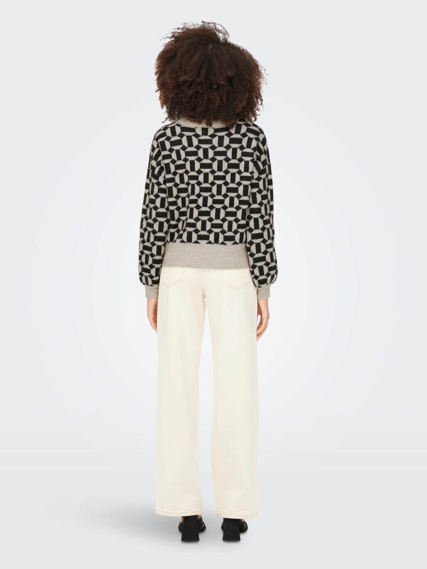 Only Maglione Donna Geo Grigio Oatmeal
