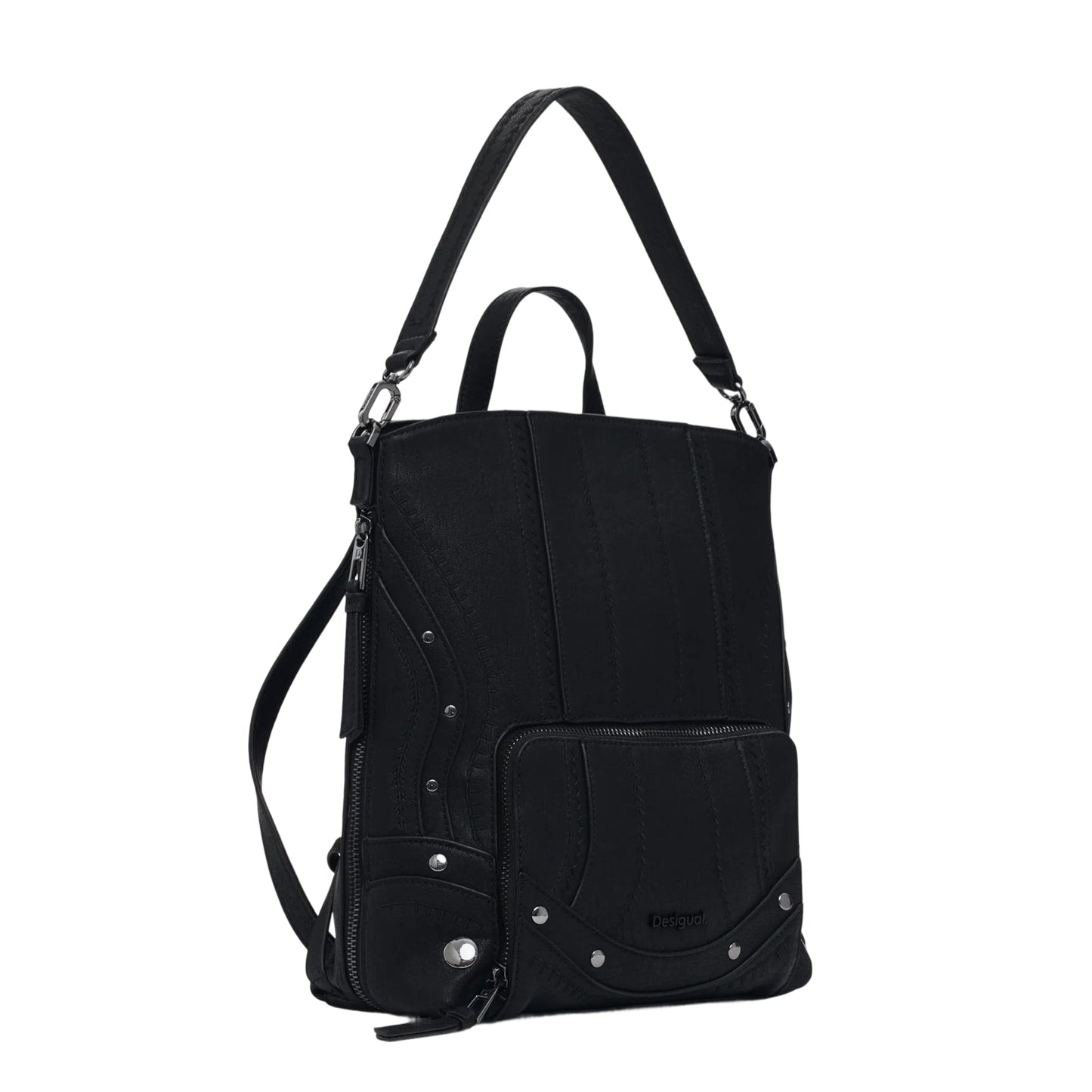 DESIGUAL Zaino Donna Nero Embro Patch Pretoria Mini