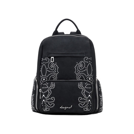 DESIGUAL Zaino Donna Poker Face Chester Mini con Borchie Nero