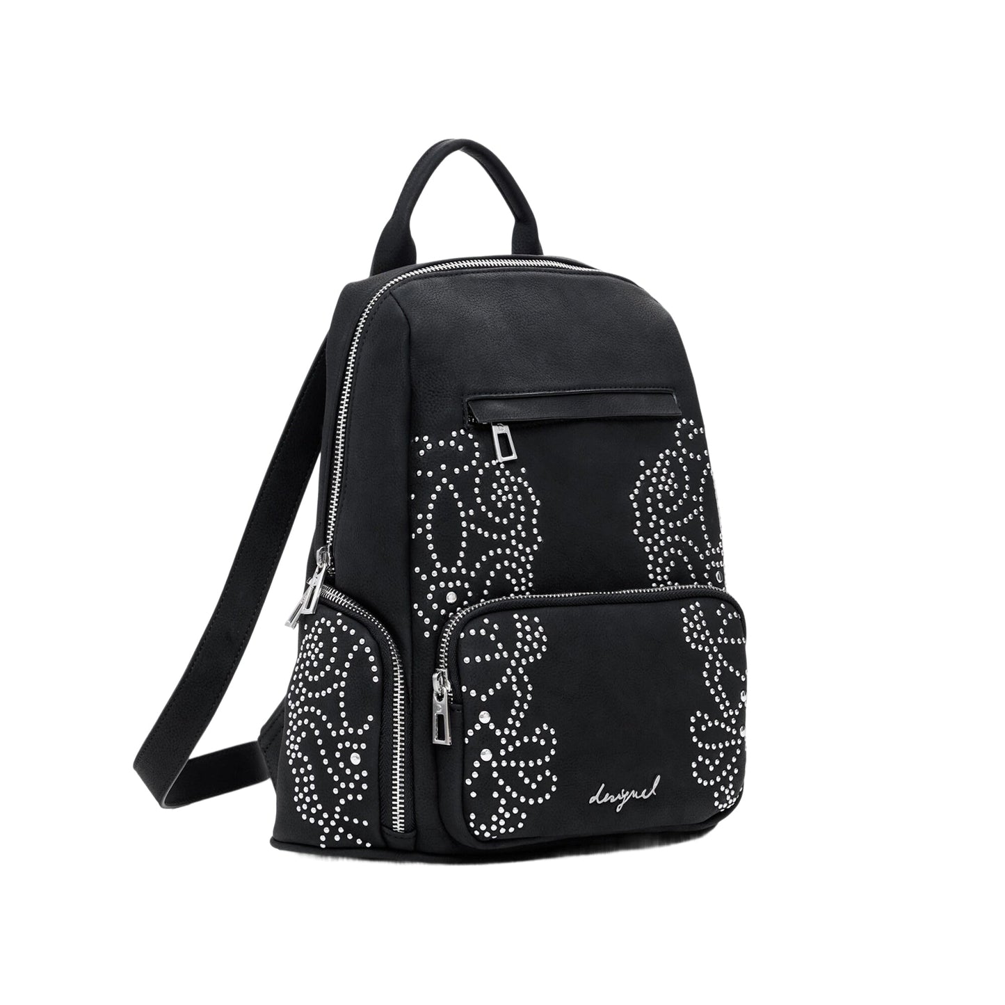 DESIGUAL Zaino Donna Poker Face Chester Mini con Borchie Nero