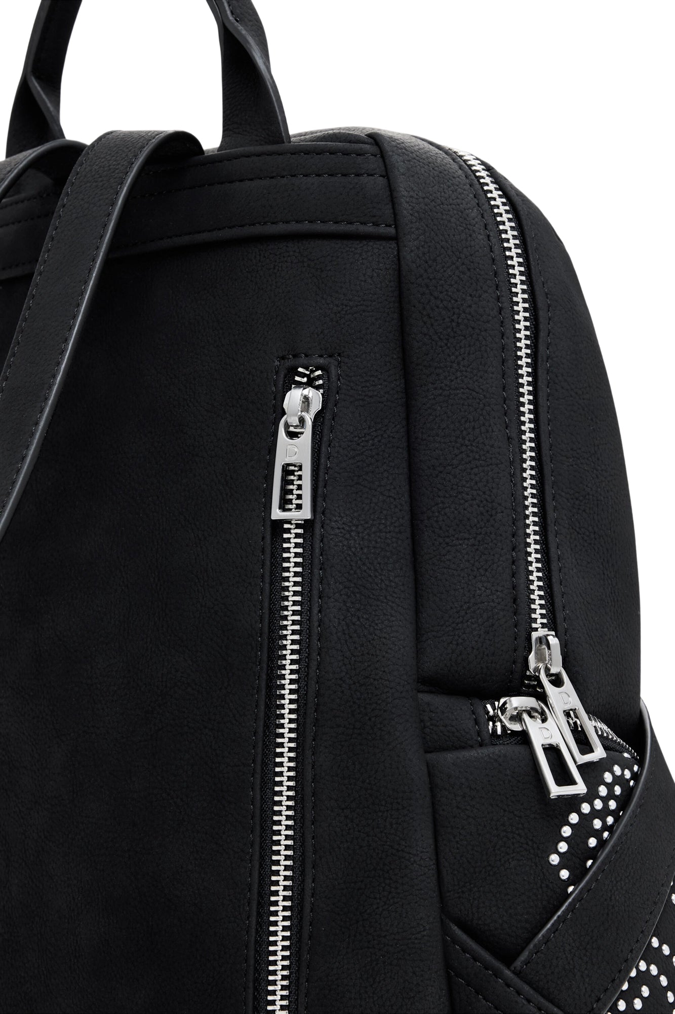 DESIGUAL Zaino Donna Poker Face Chester Mini con Borchie Nero