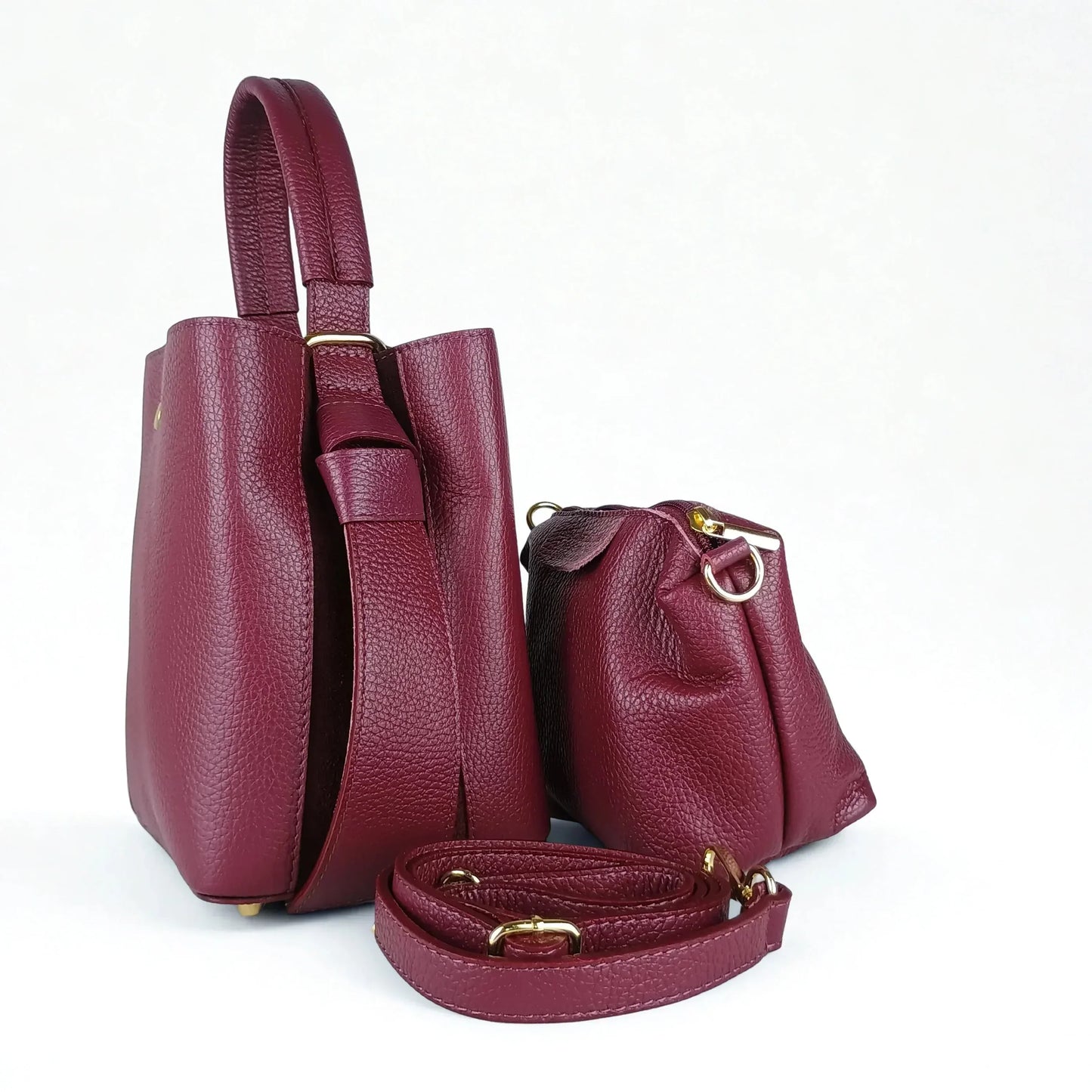 Italian Leather Bucket Bag MS-3265