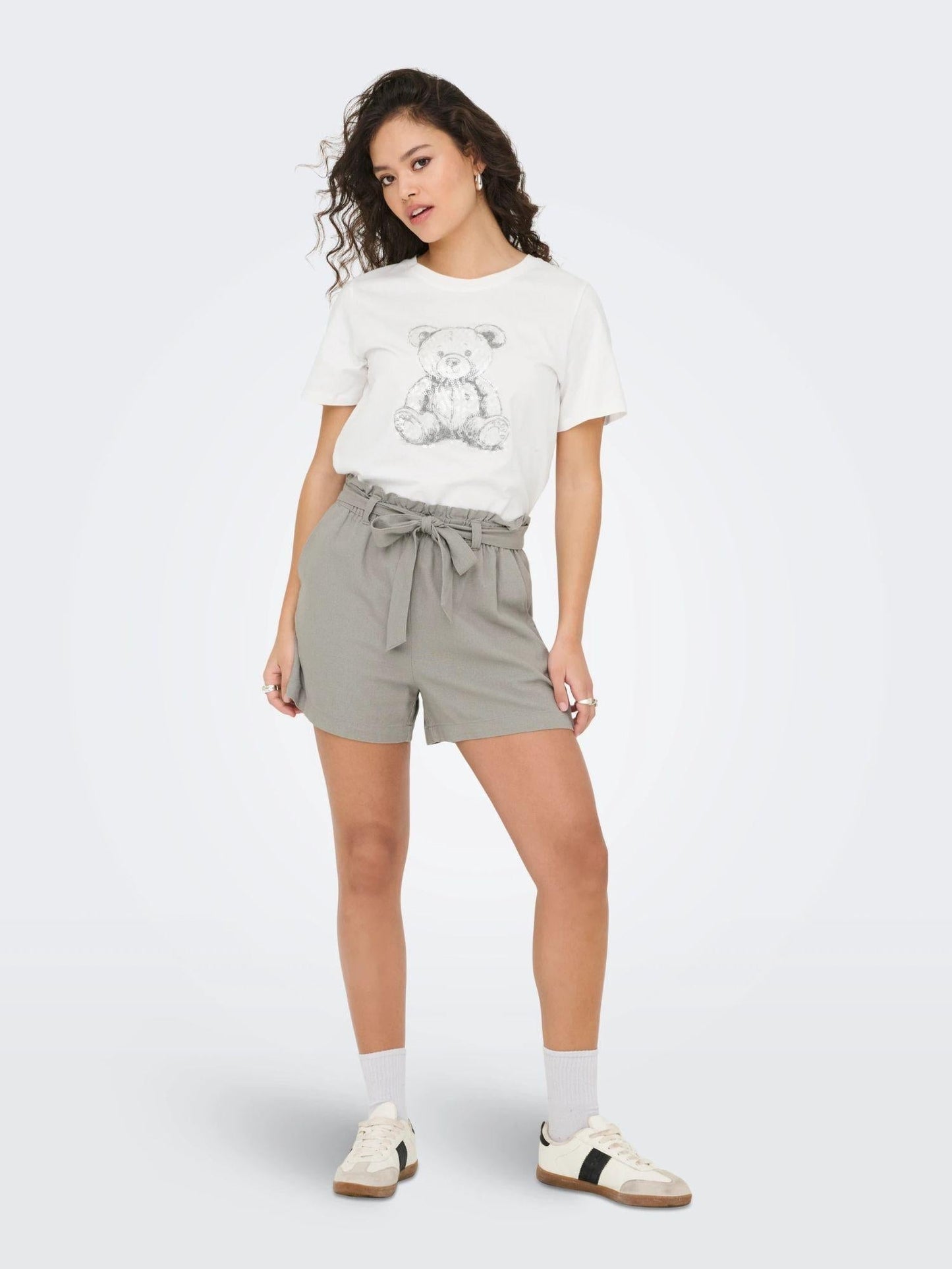 Jacqueline De Yong T-Shirt Donna Bibbi Bianco Cloud Dancer