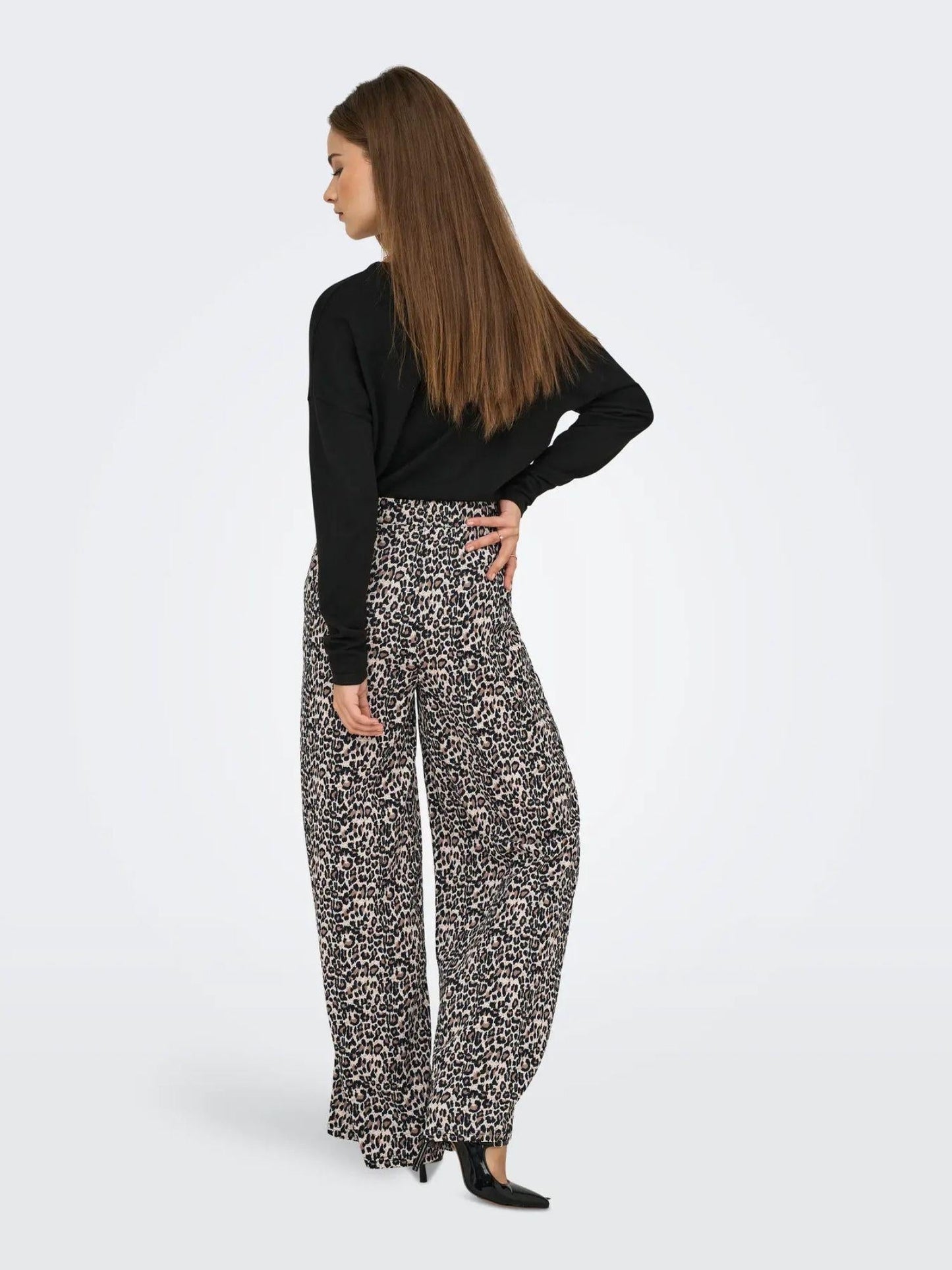 Jacqueline De Yong Pantaloni Donna Debbie Wide Fit Birch Leo
