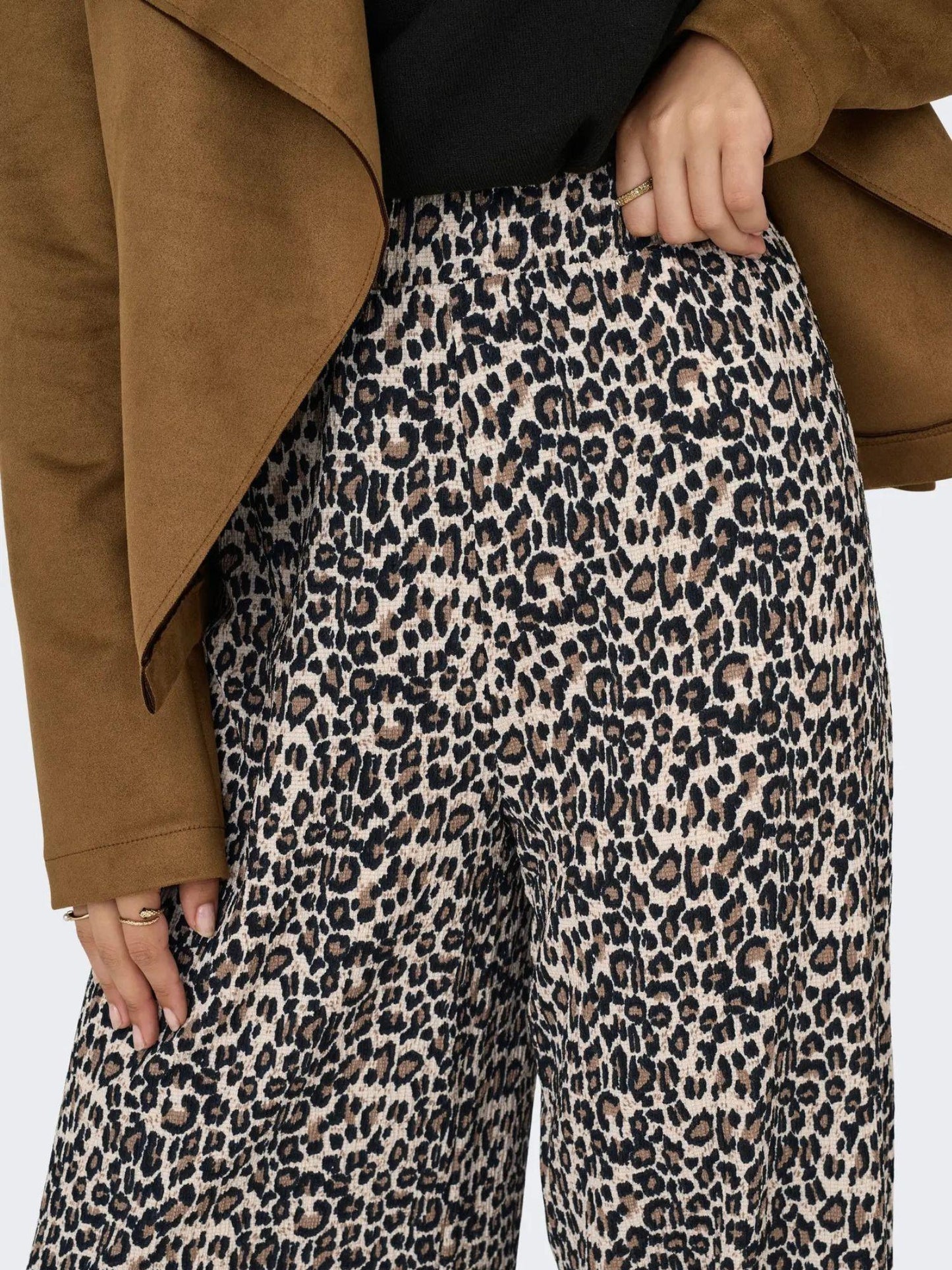 Jacqueline De Yong Pantaloni Donna Debbie Wide Fit Birch Leo