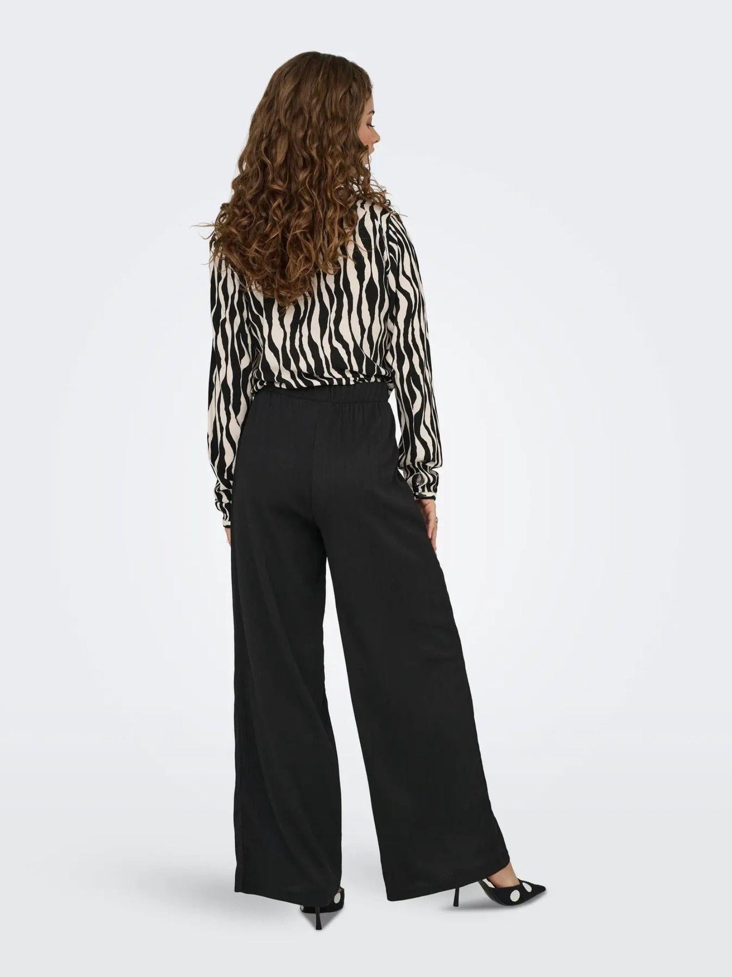 Jacqueline De Yong Pantaloni Donna Debbie Wide Fit Nero