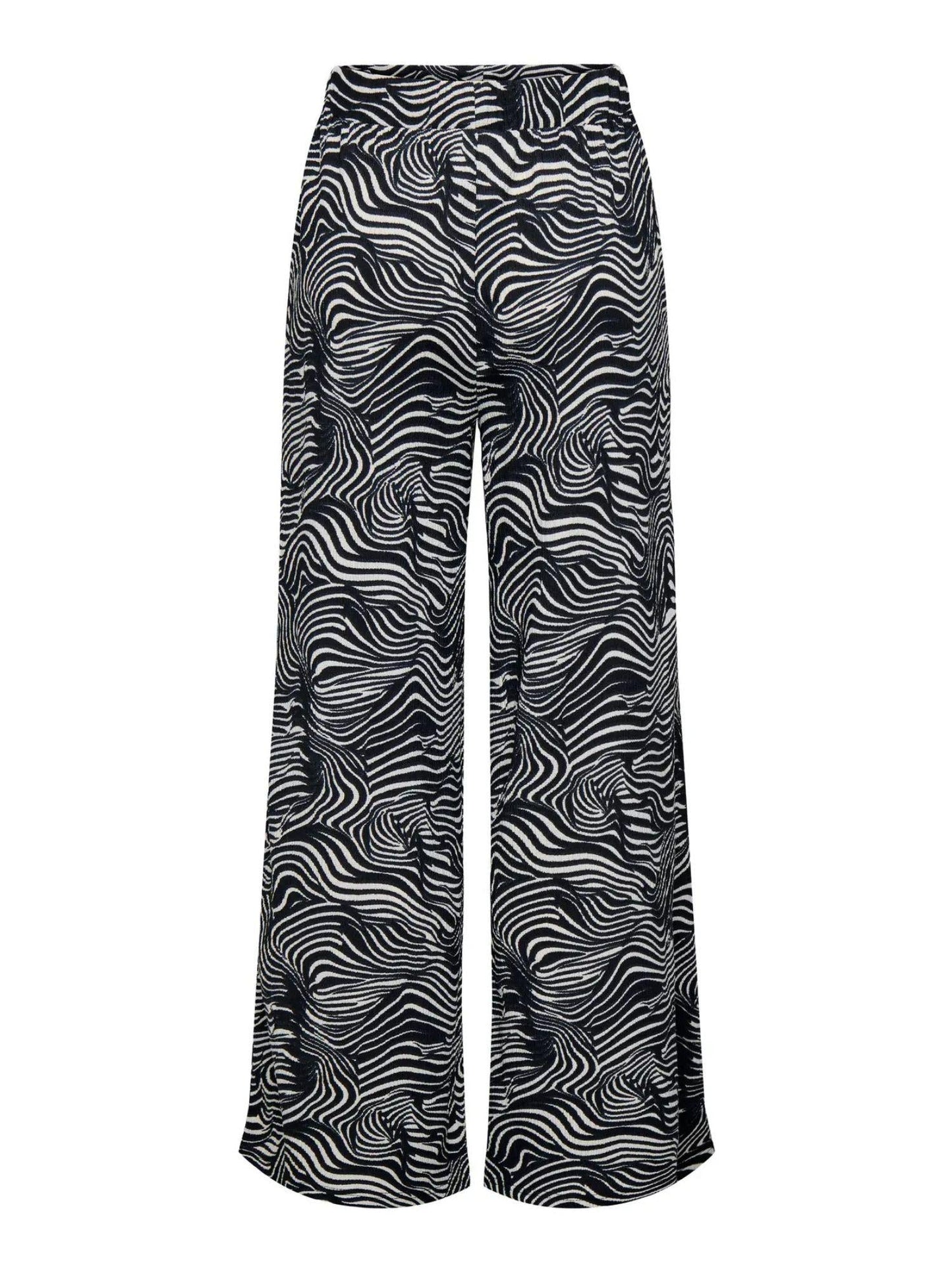 Jacqueline De Yong Pantaloni Donna Debbie Wide Fit Nero Whitecap Gray Geo