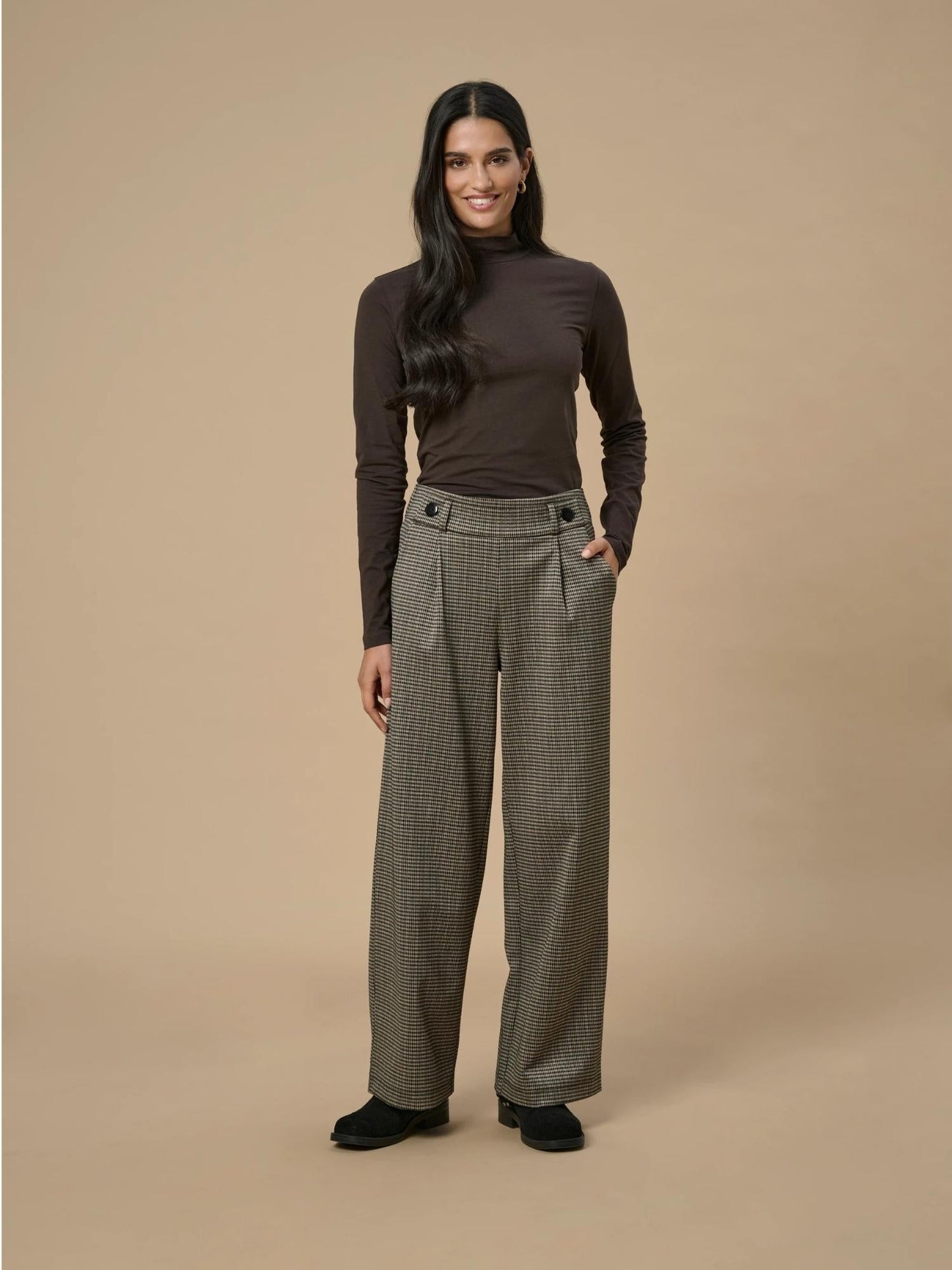 Jacqueline De Yong Pantaloni Donna Geggo Wide Leg Fit Cobblestone