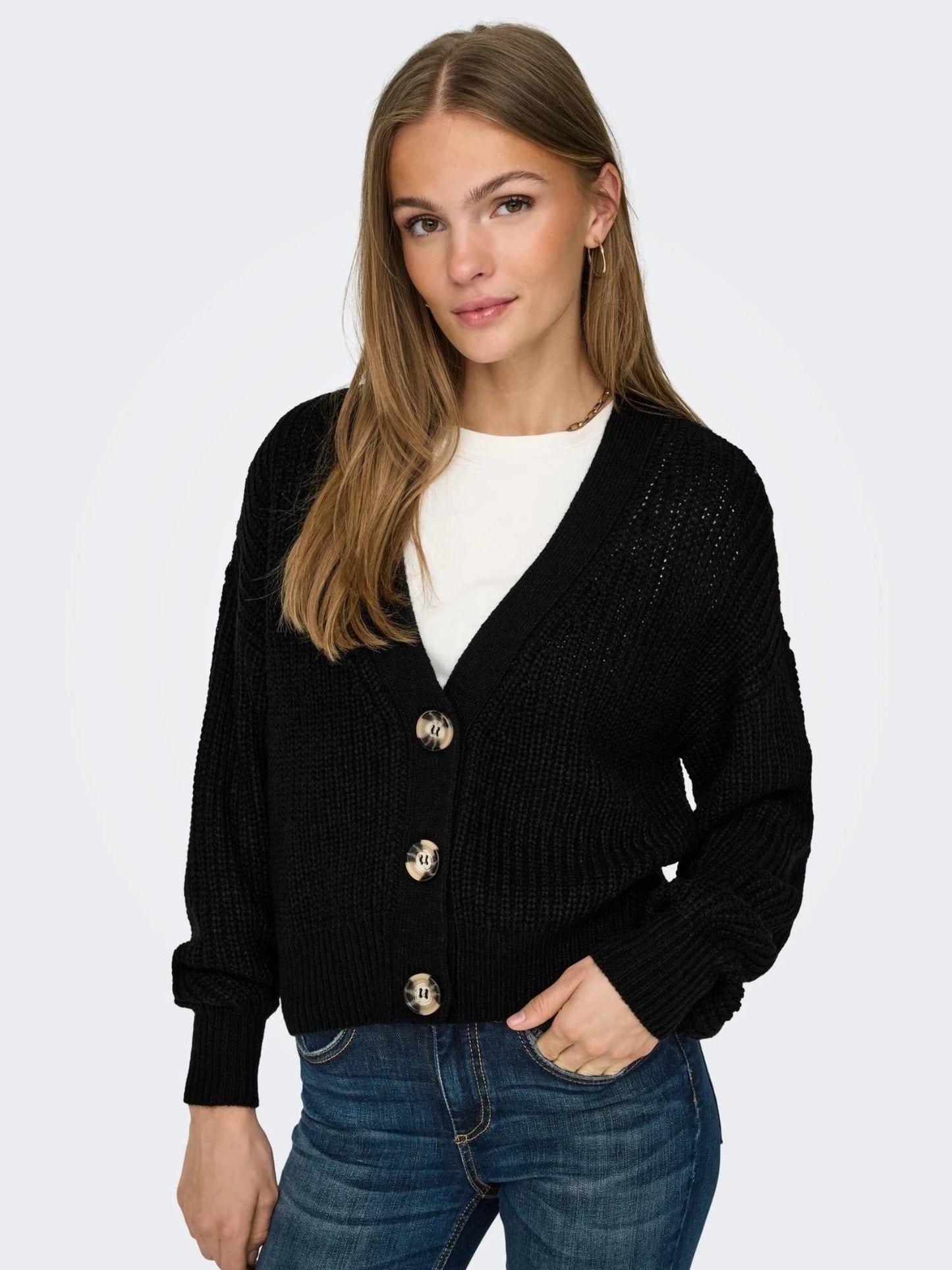 Jacqueline De Yong Cardigan Donna Justy Nero