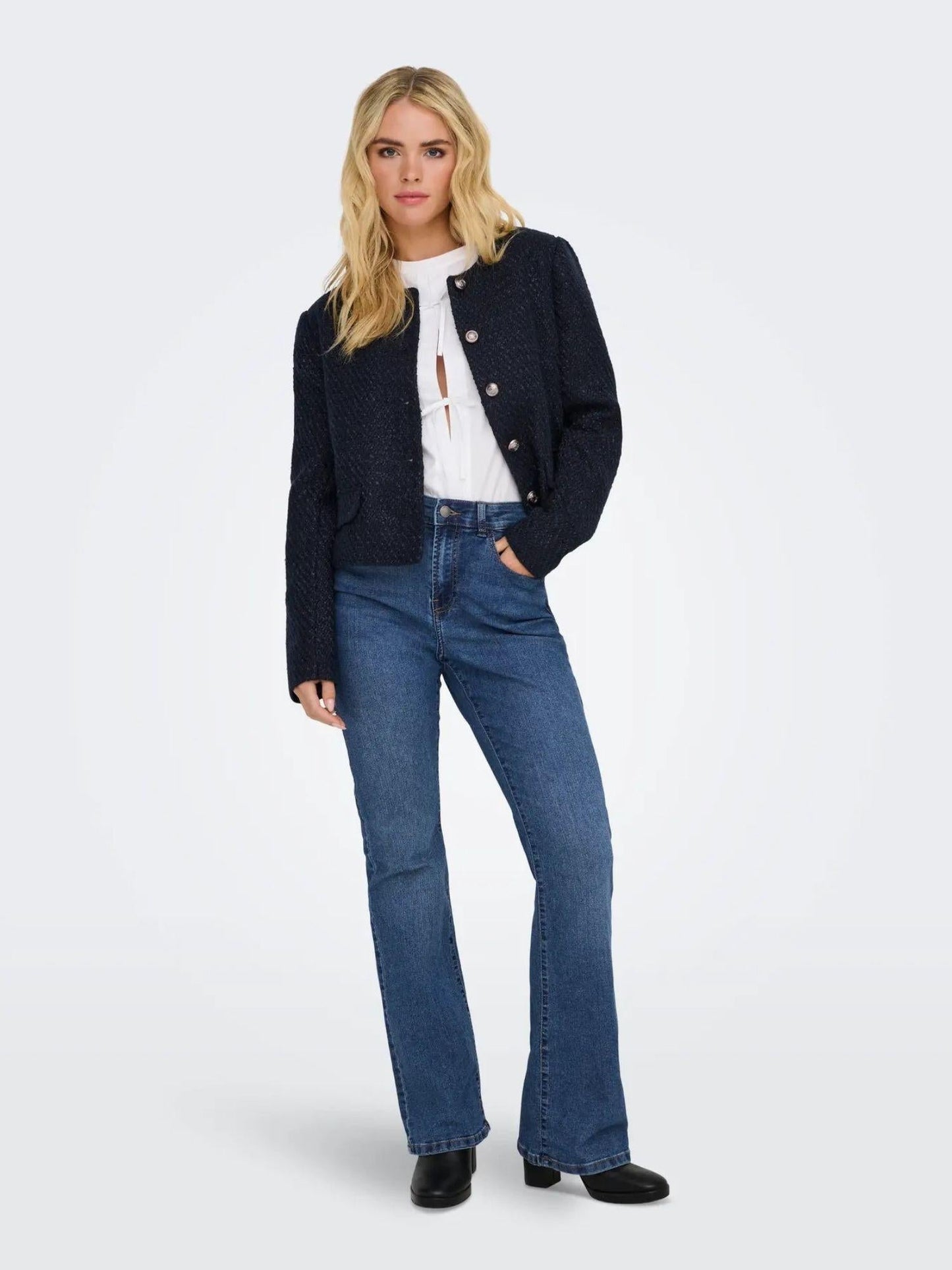 Jacqueline De Yong Jeans Donna Moon Bootcut Medium Blue Denim