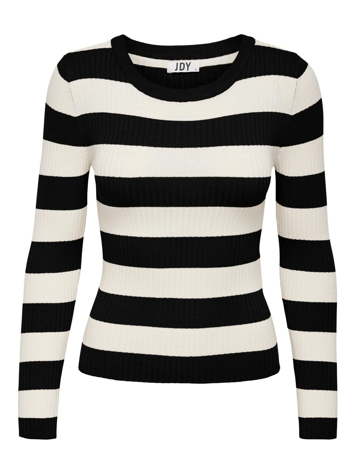 Jacqueline De Yong Maglione Donna Plum Nero Eggnog Stripes