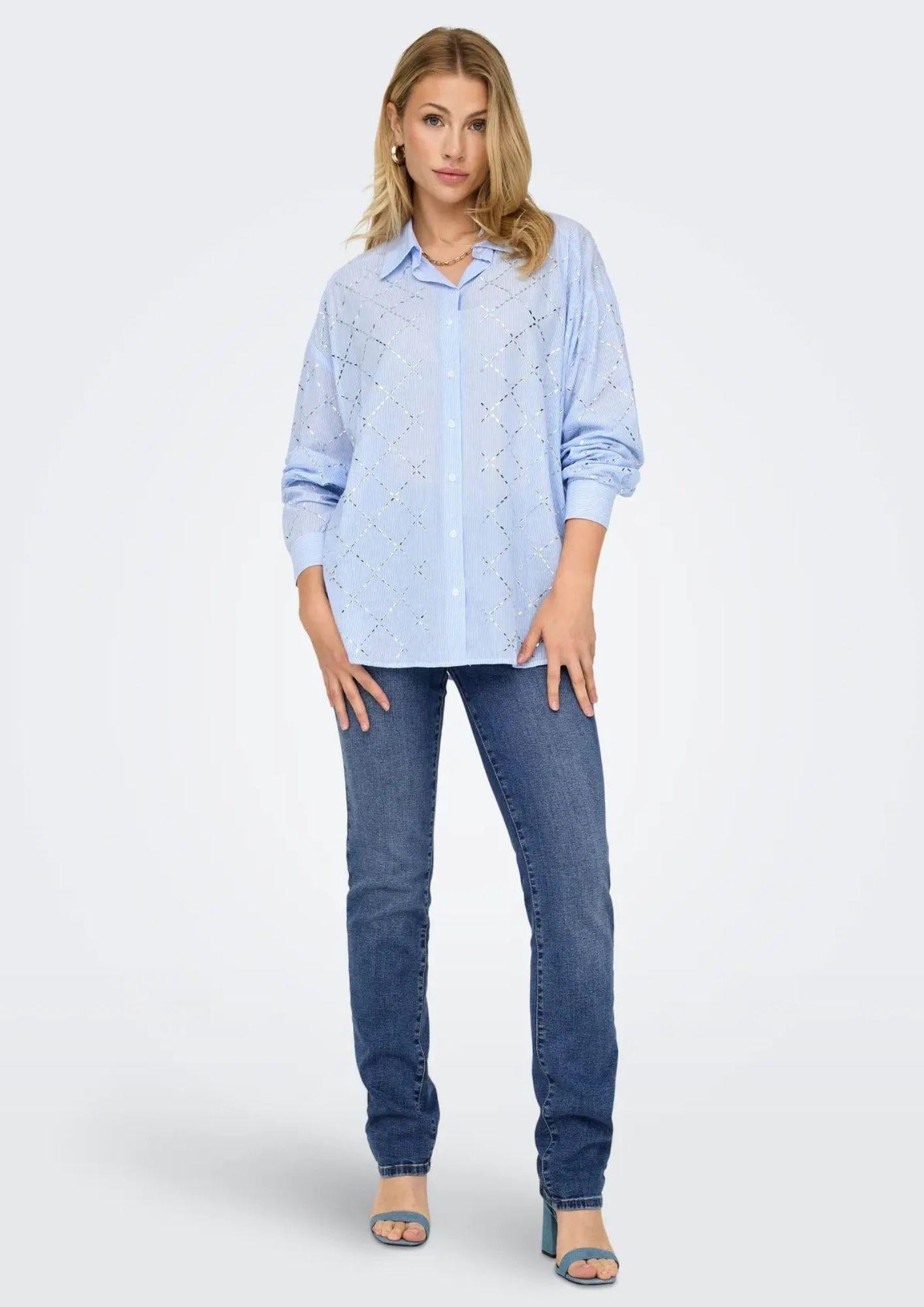 Only Jeans Donna Sui Blu Denim Medio