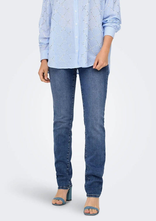 Only Jeans Donna Sui Blu Denim Medio