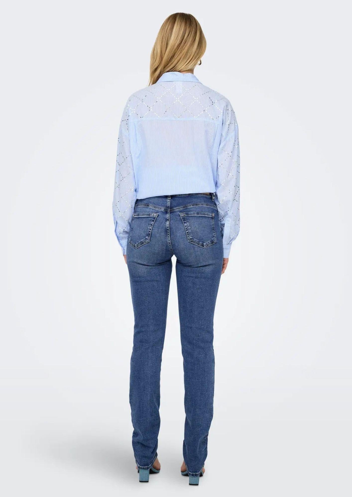 Only Jeans Donna Sui Blu Denim Medio