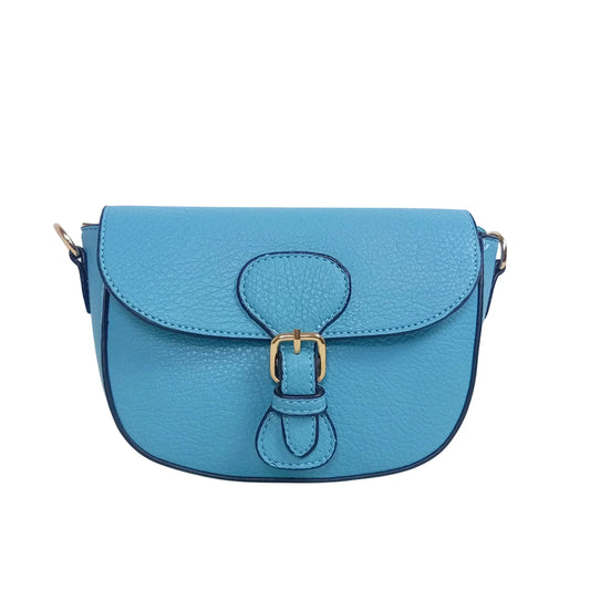 Leather crossbody bag with gold-tone buckle MS-2818