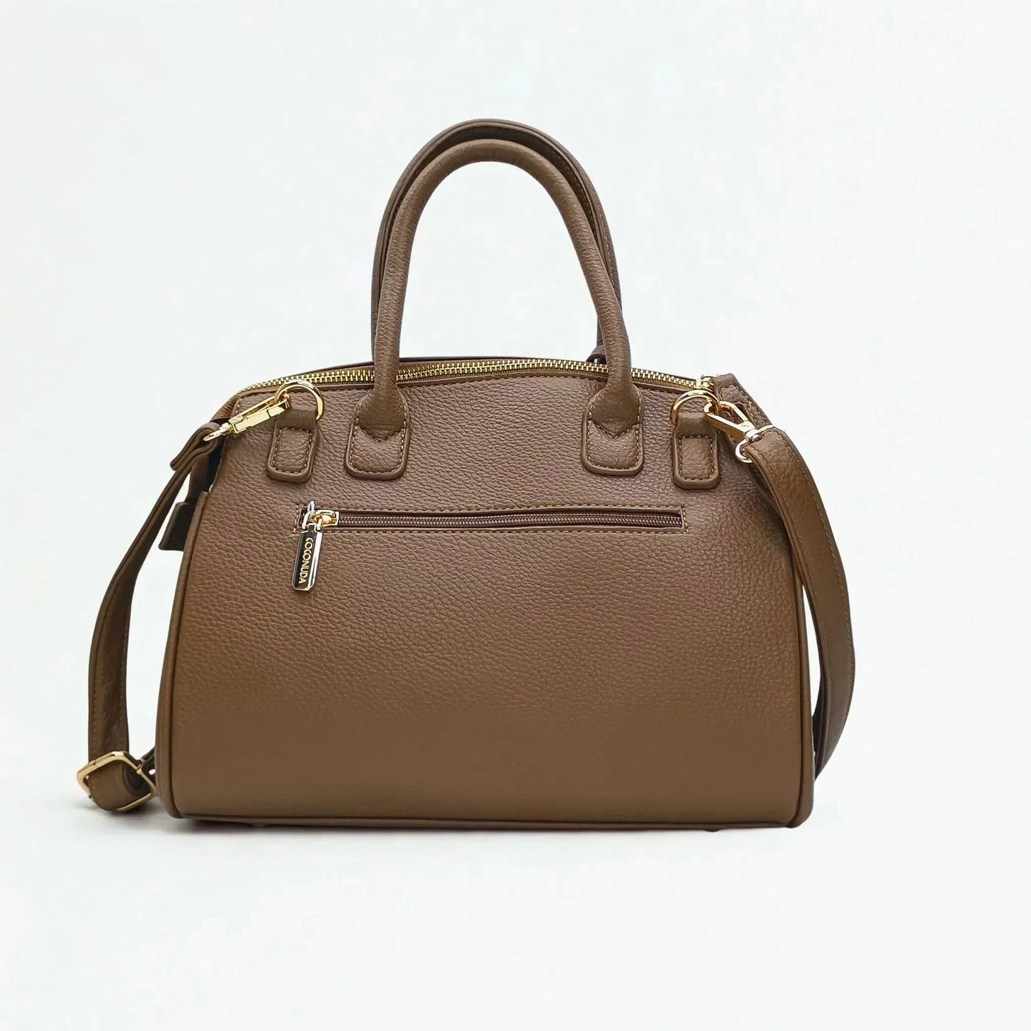 Leather Handbag with Shoulder Strap - MS-8345