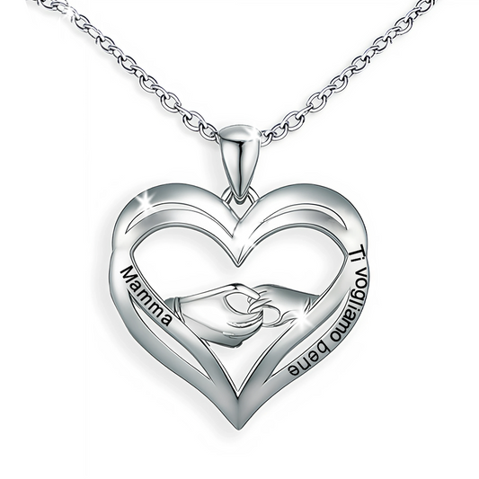 Collana da Donna in Argento Sterling 925 - Mamma, Ti vogliamo bene