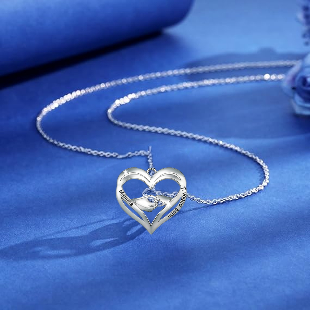 Collana da Donna in Argento Sterling 925 - Mamma, Ti voglio bene