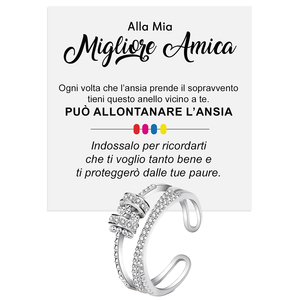 Anello da Donna in Argento Sterling 925 Per la mia migliore amica - Ansia