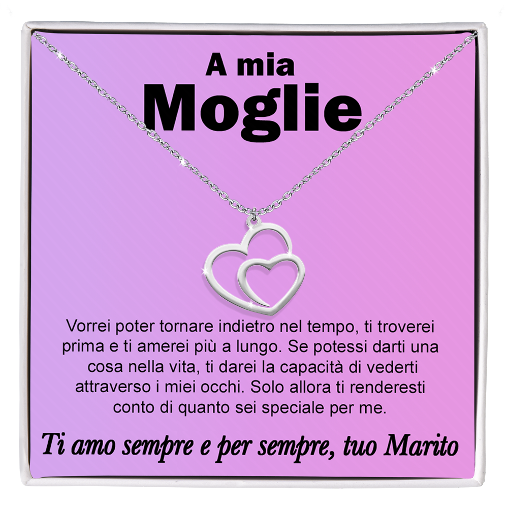 Collana Due Cuori Uniti - A mia moglie