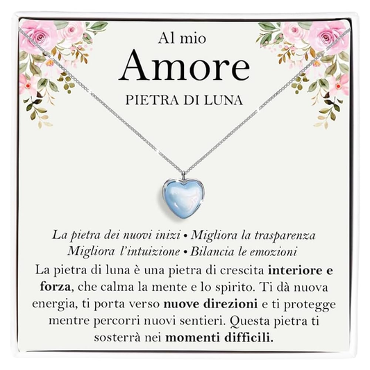 Collana Pietra di Luna in Argento Sterling 925 - Al mio Amore