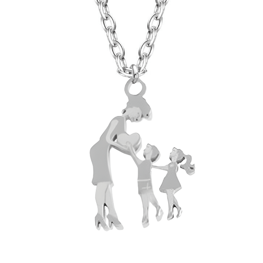 Collana Mamma e Figli - Acciaio Inox Lucidato di Altissima Qualità
