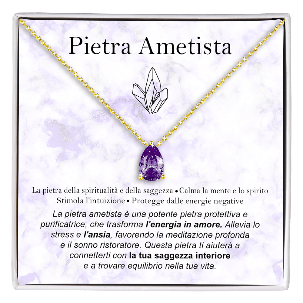 Collana con Pietra Ametista - Argento Sterling 925