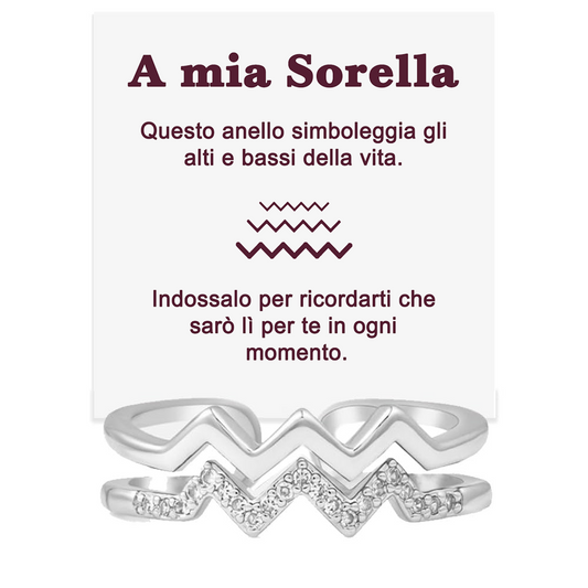 Anello in Argento Sterling 925 - A mia sorella - Alti e Bassi