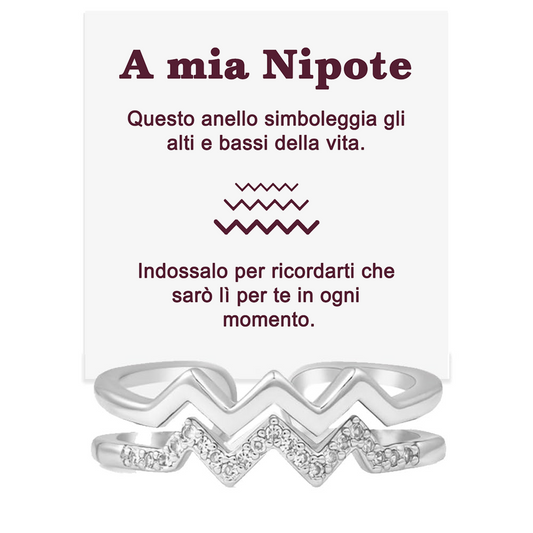 Anello in Argento Sterling 925 - A Mia nipote - Alti e Bassi