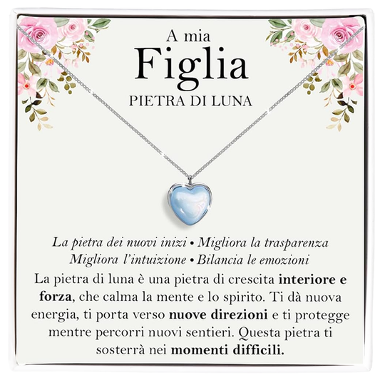 Collana Pietra di Luna in Argento Sterling 925 - A mia figlia