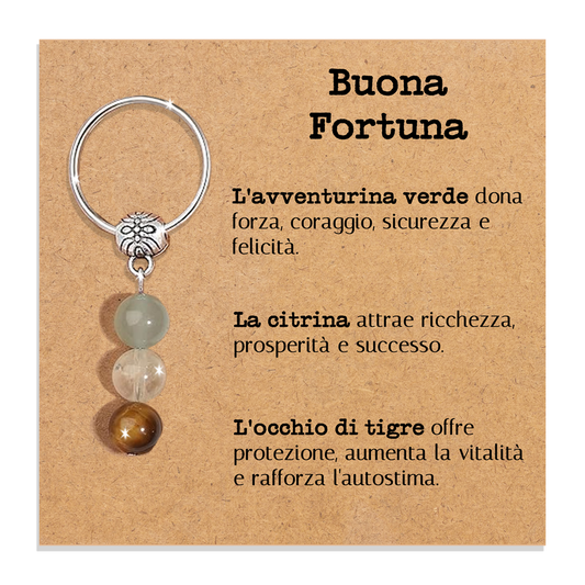 Portachiavi Con Cristalli Naturali Curativi - Buona Fortuna