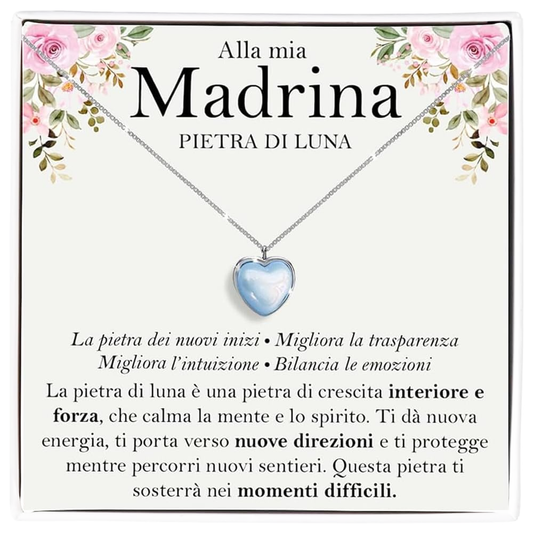 Collana Pietra di Luna in Argento Sterling 925 - Alla mia Madrina