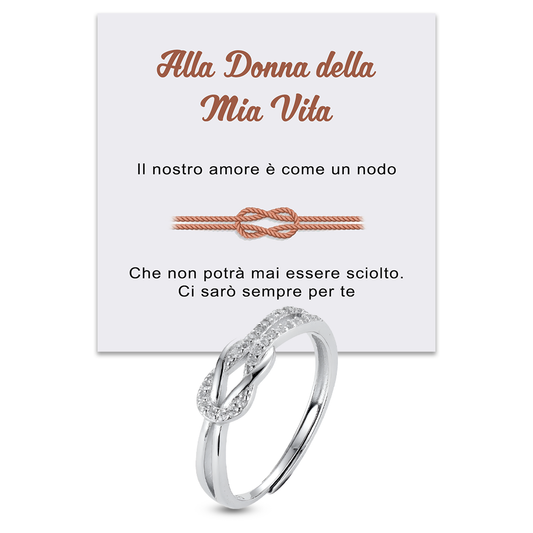 Anello Nodo da Donna in Argento Sterling 925 - Alla donna della mia vita