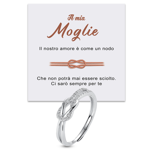 Anello Nodo da Donna in Argento Sterling 925 - A mia Moglie