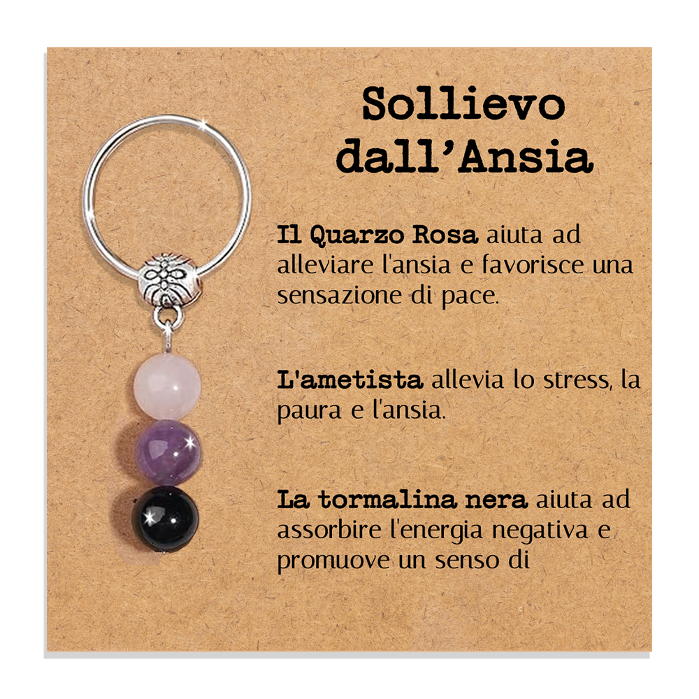 Portachiavi Con Cristalli Naturali Curativi - Sollievo Dall'Ansia
