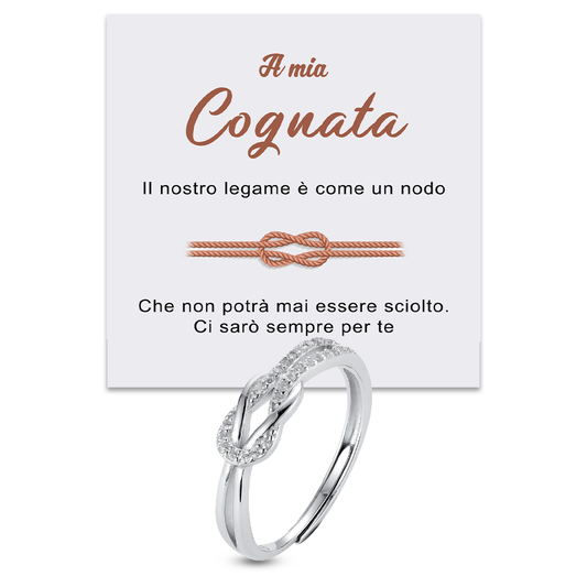 Anello Nodo da Donna in Argento Sterling 925 - A Mia Cognata