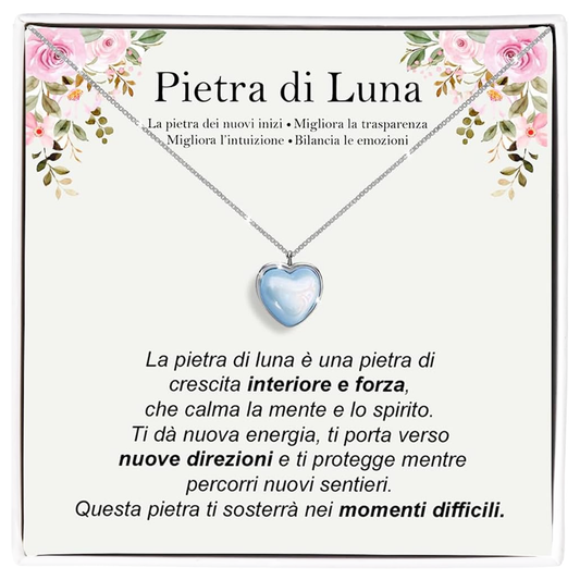 Collana Pietra di Luna in Argento Sterling 925 - Fiori e Pietra di luna
