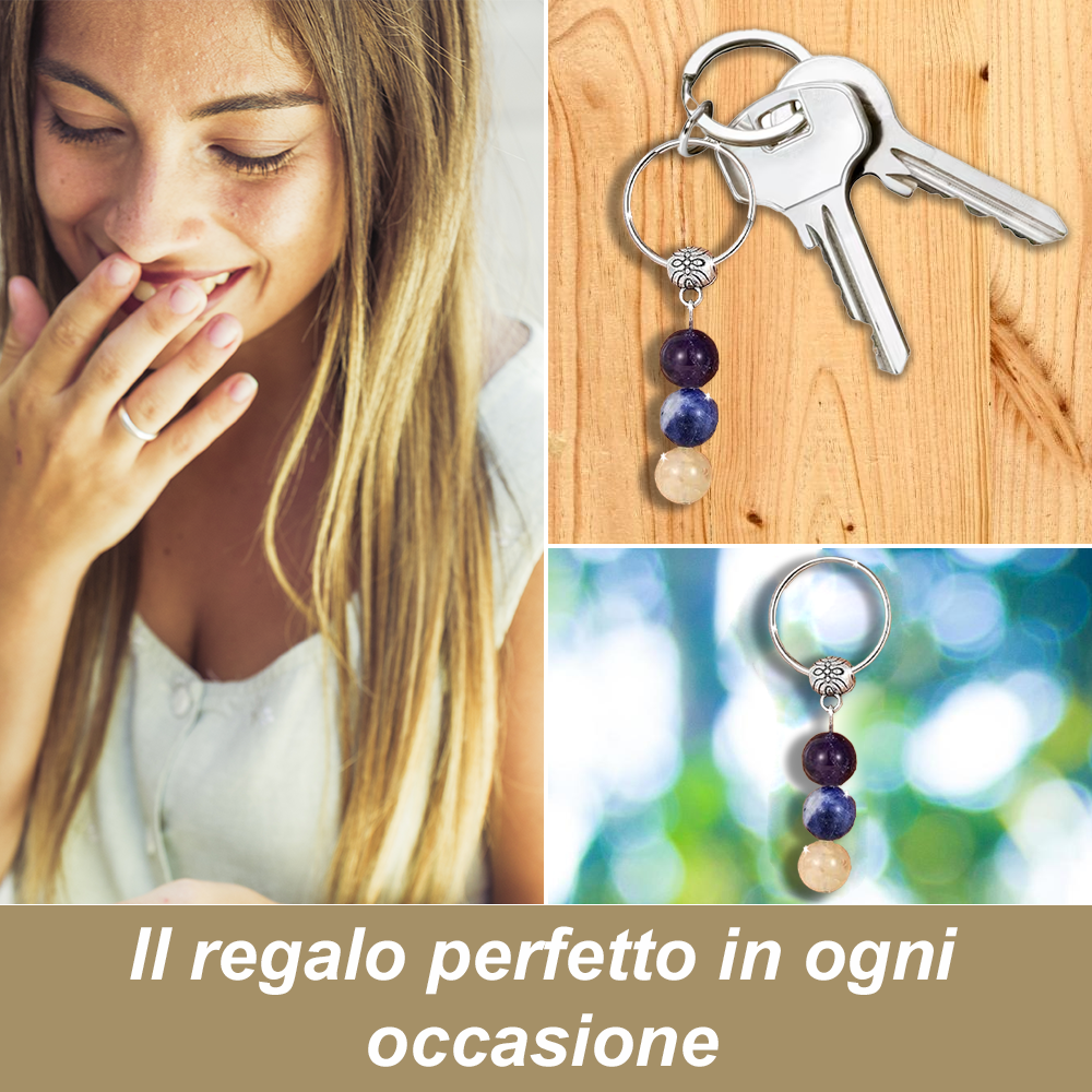 Portachiavi Con Cristalli Naturali Curativi - Segni Zodiacali - Sagittario