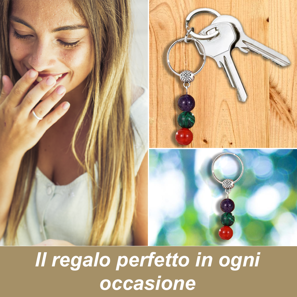 Portachiavi Con Cristalli Naturali Curativi - Segni Zodiacali - Capricorno