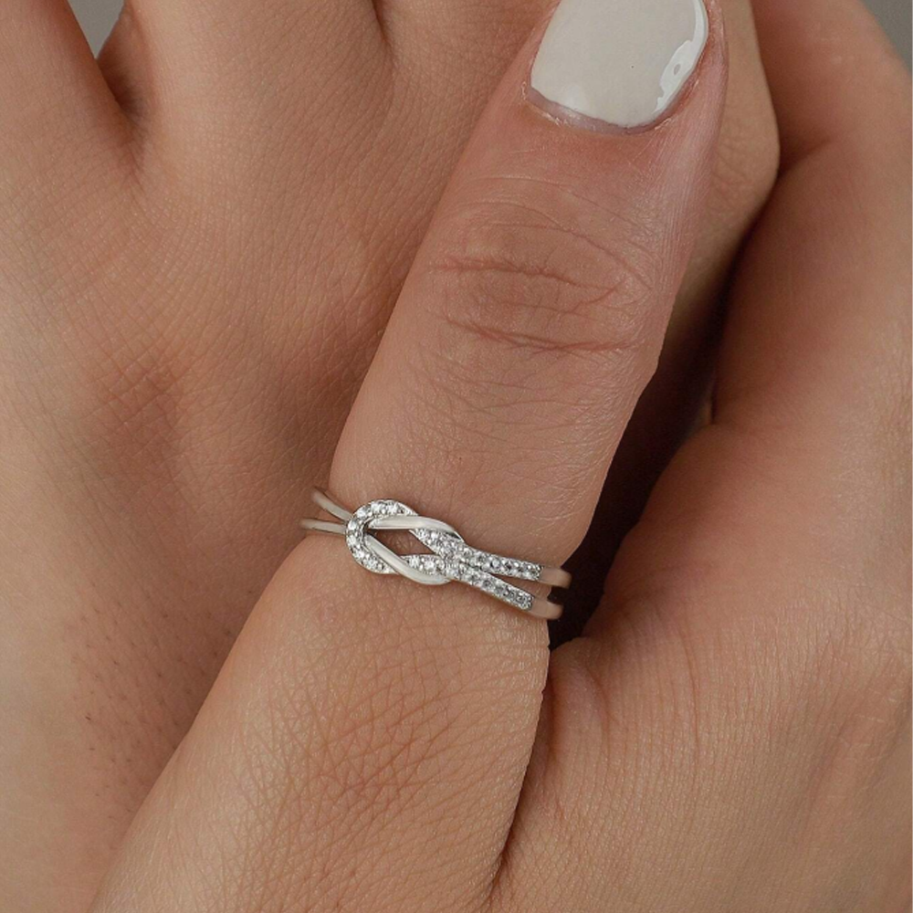Anello Nodo da Donna in Argento Sterling 925 - A mia Figlia