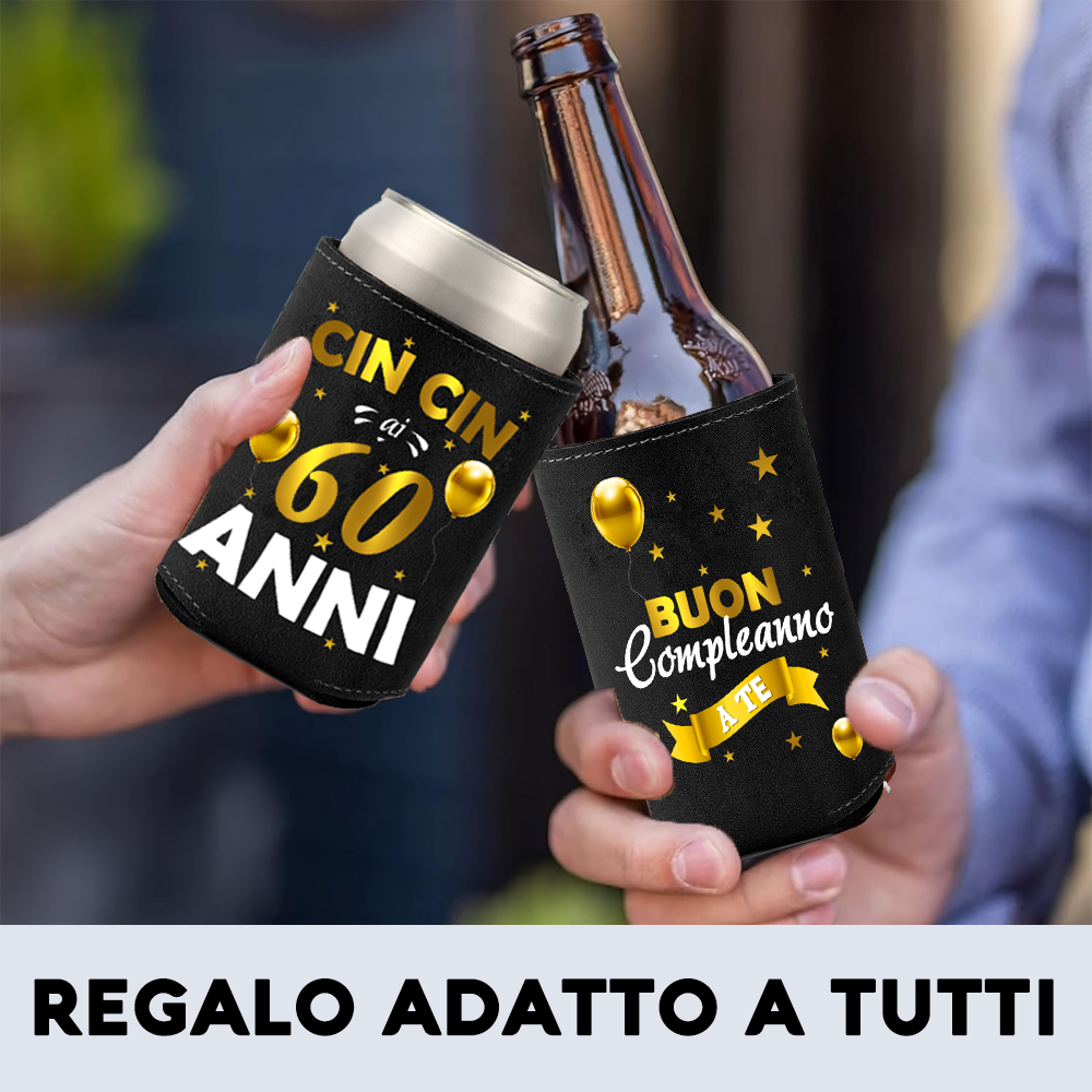 Raffredda Lattina Ecopelle Sintetica Nera  Confezione da 10 - Buon 60 Compleanno