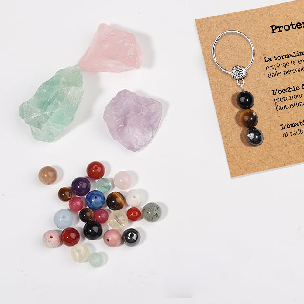 Portachiavi Con Cristalli Naturali Curativi - Protezione
