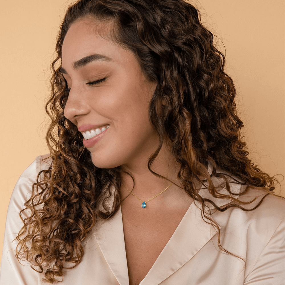 Collana con Pietra Acquamarina in Argento Sterling 925