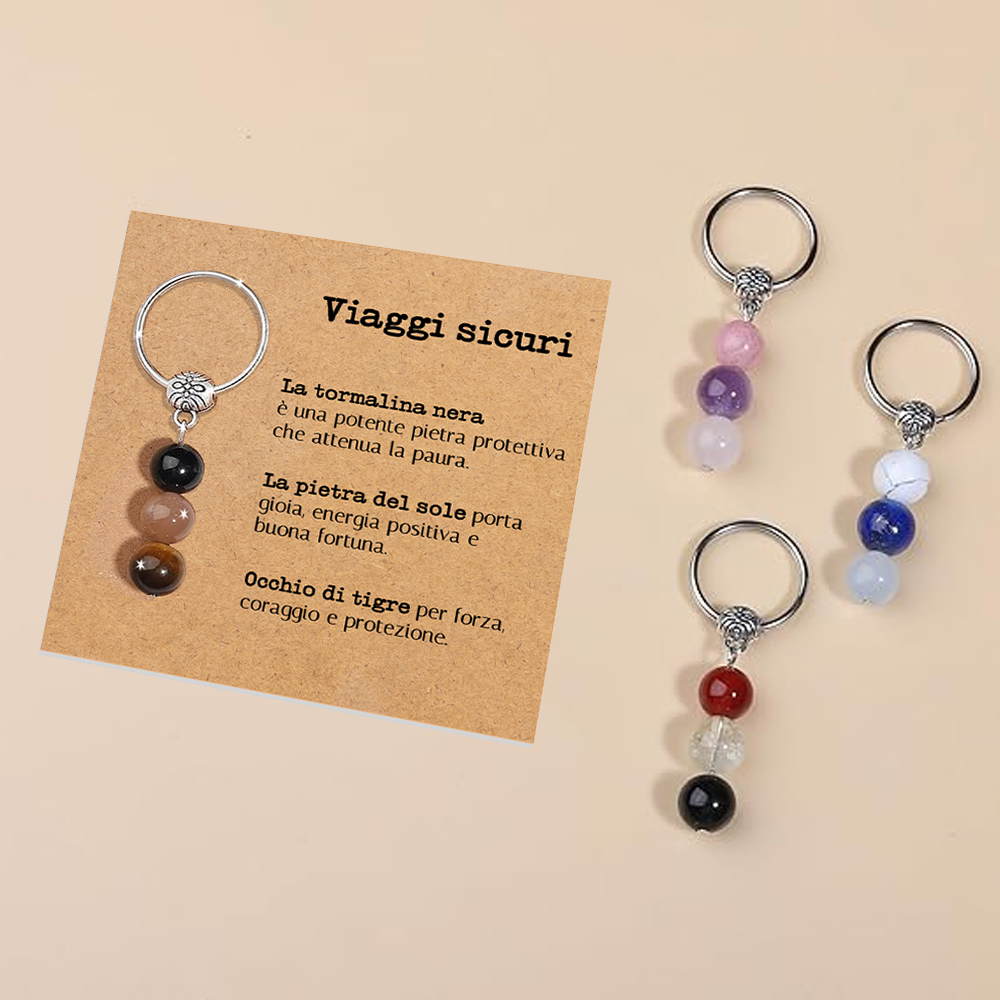 Portachiavi Con Cristalli Naturali Curativi - Viaggi sicuri