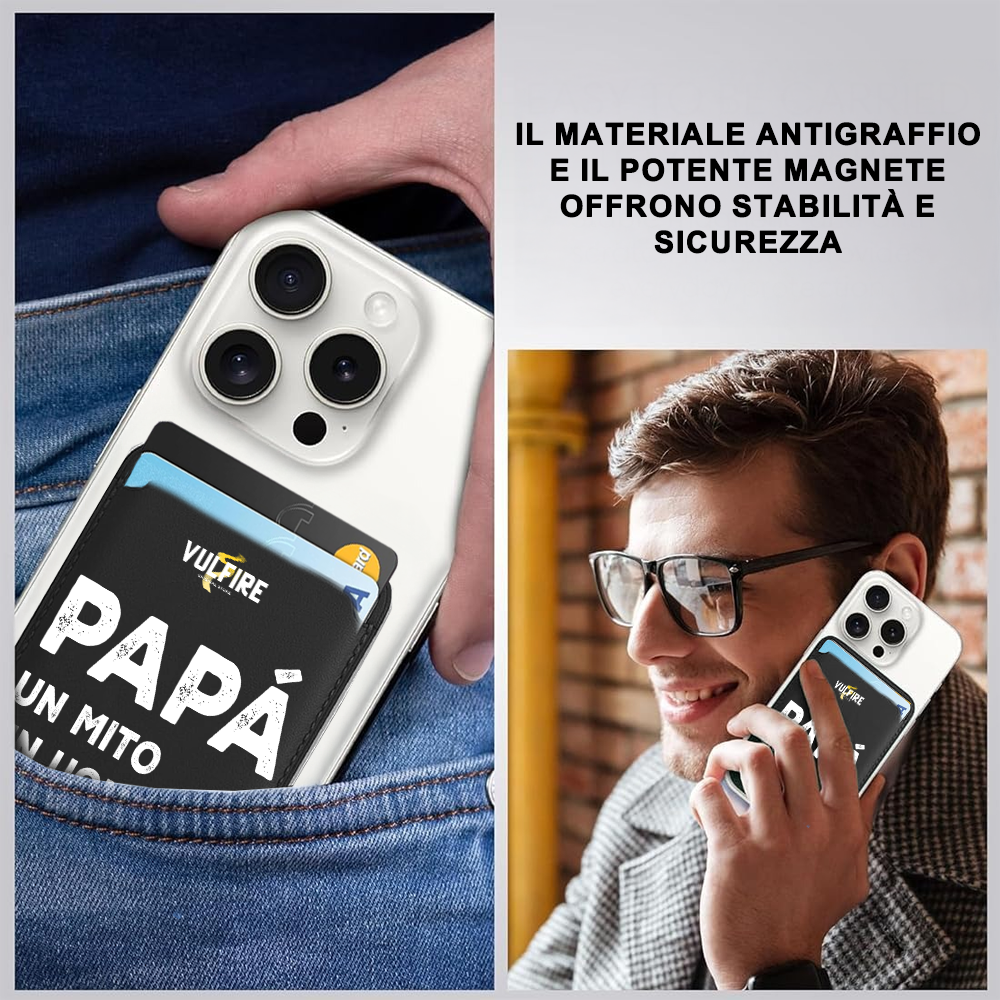 Portafoglio Portacarte Uomo in Ecopelle sintetica Alta Qualità RFID Blocking con Magnete - Festa del Papà