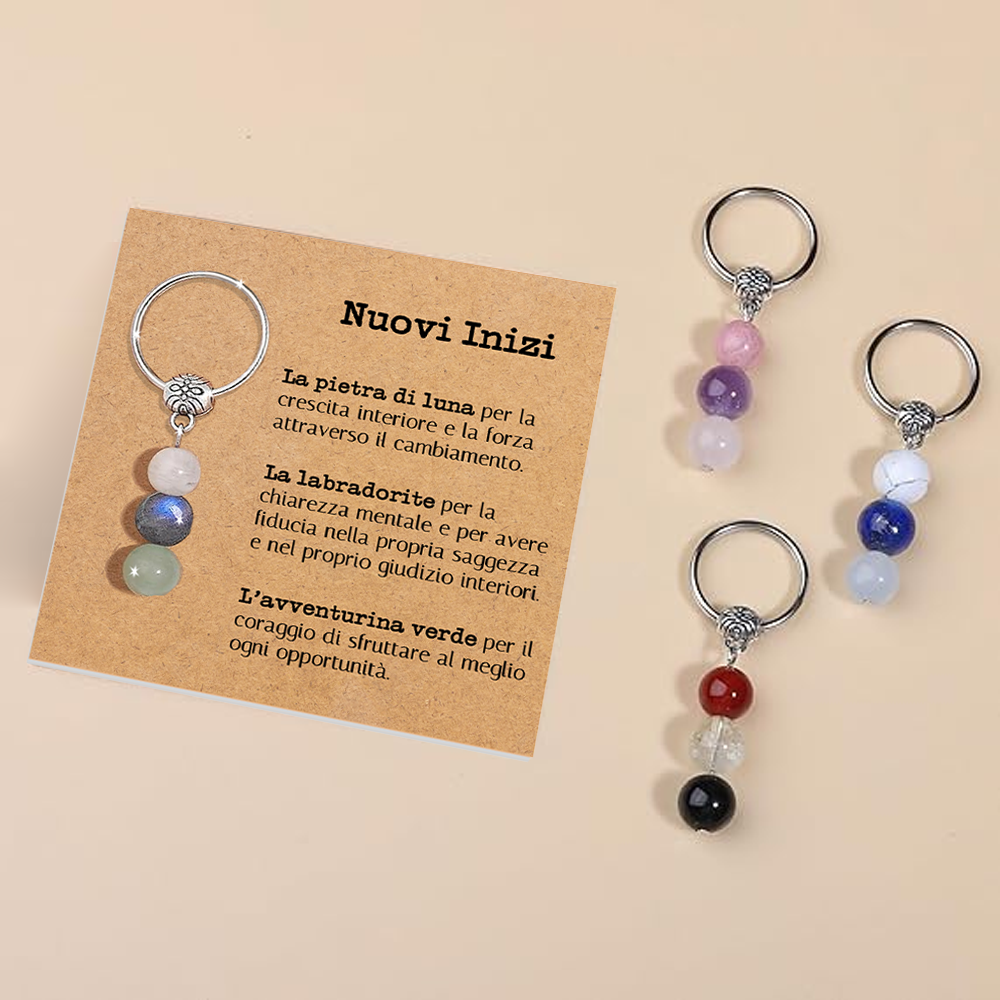 Portachiavi Con Cristalli Naturali Curativi - Nuovi Inizi