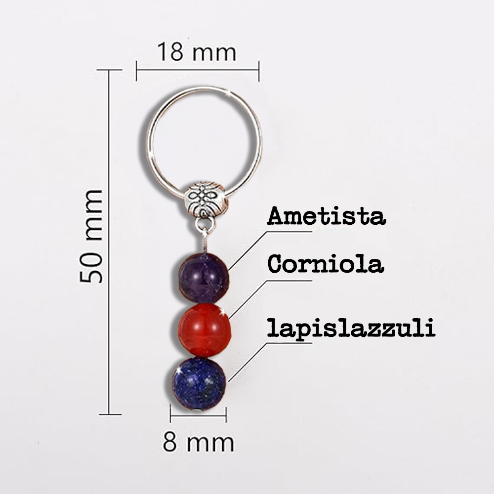 Portachiavi Con Cristalli Naturali Curativi - Segni Zodiacali - Leone