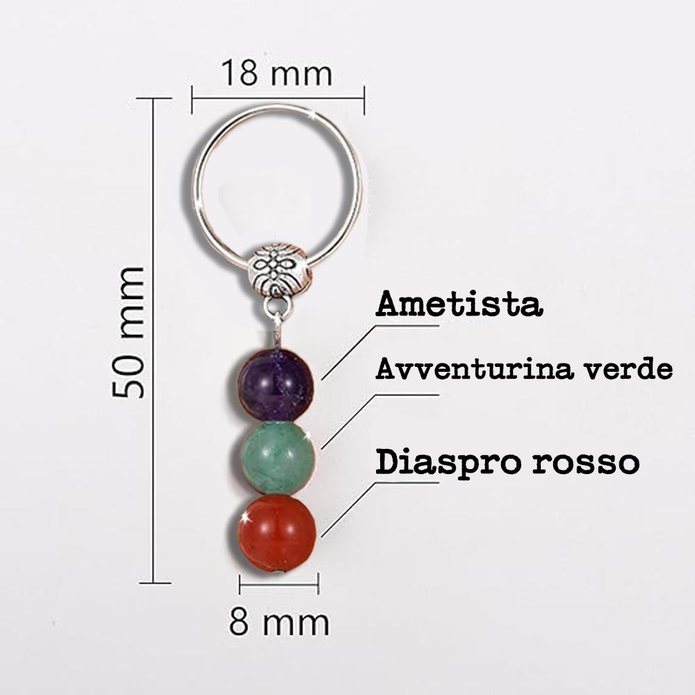 Portachiavi Con Cristalli Naturali Curativi - Segni Zodiacali - Ariete