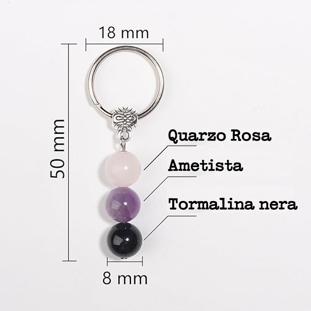 Portachiavi Con Cristalli Naturali Curativi - Sollievo Dall'Ansia